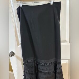 Newport News Black Maxi Skirt with Ruffles